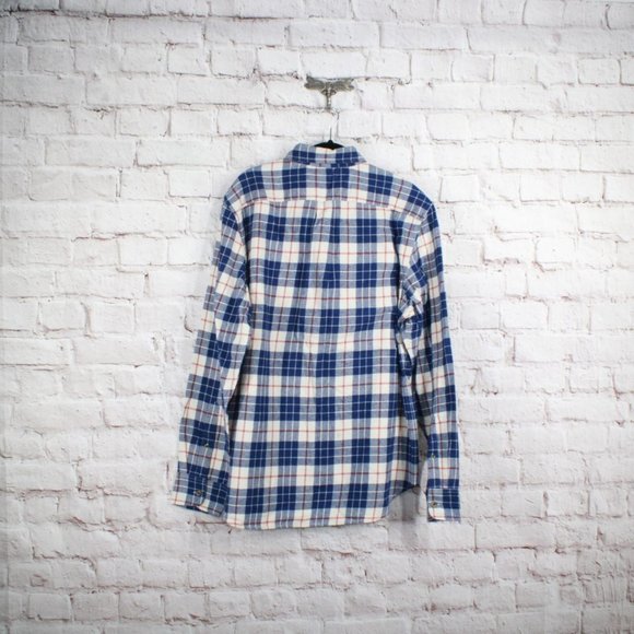 NWT J.Crew Blue Plaid Regular Flannel Cotton Button Down Shirt Size Large - Picture 10 of 11